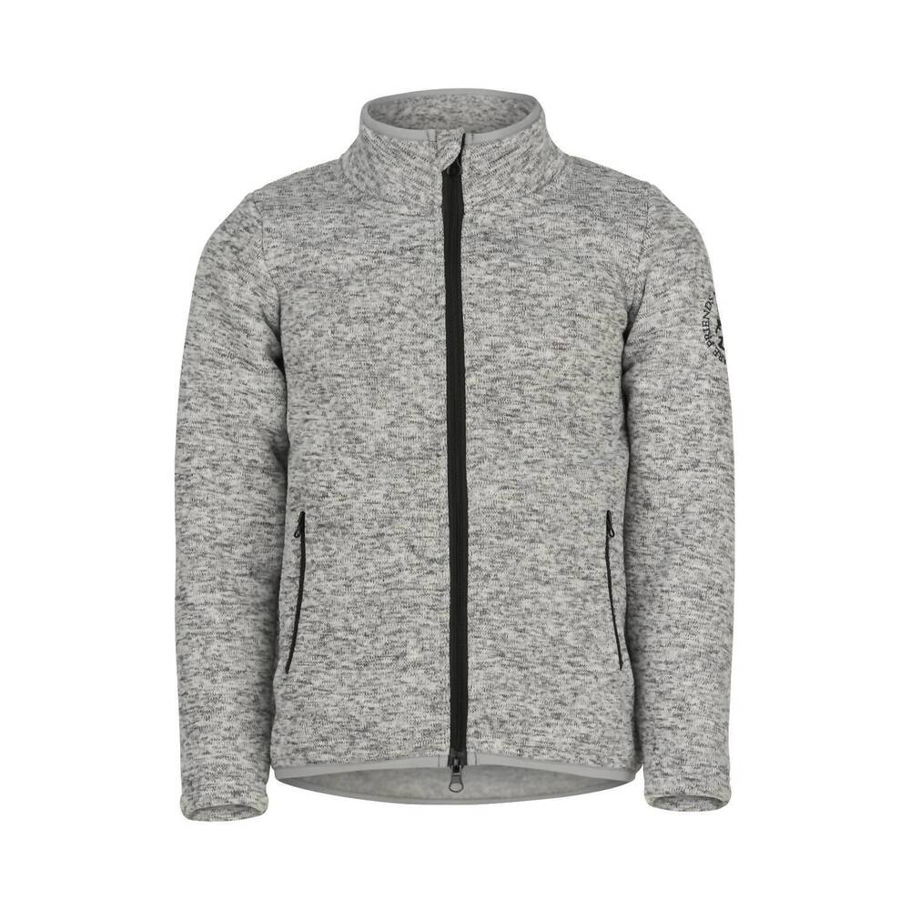 NEW HORZE kids theodor melange knit fleece jacket in ash grey